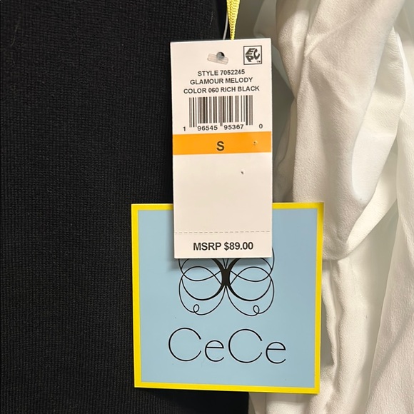 CeCe Black and White Women's Top - Picture 2 of 3